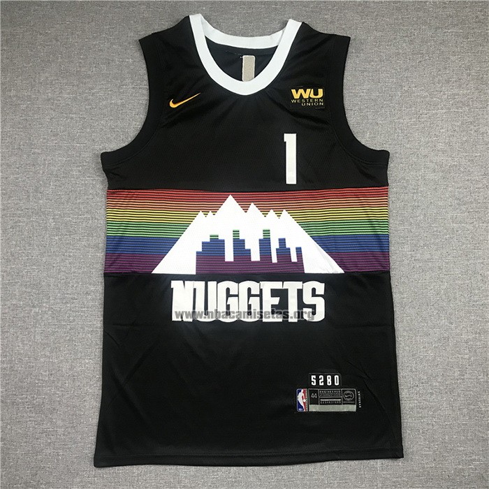 Camiseta Denver Nuggets Michael Porter JR. NO 1 Ciudad Negro